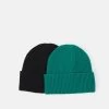 Pier One UNISEX 2 PACK - Mütze - Black/green