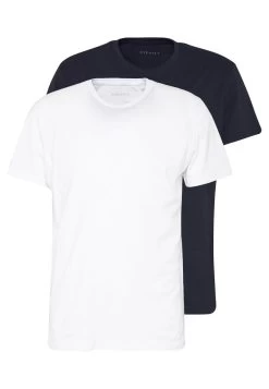 Pier One 2 PACK - T-Shirt Basic - White/dark Blue